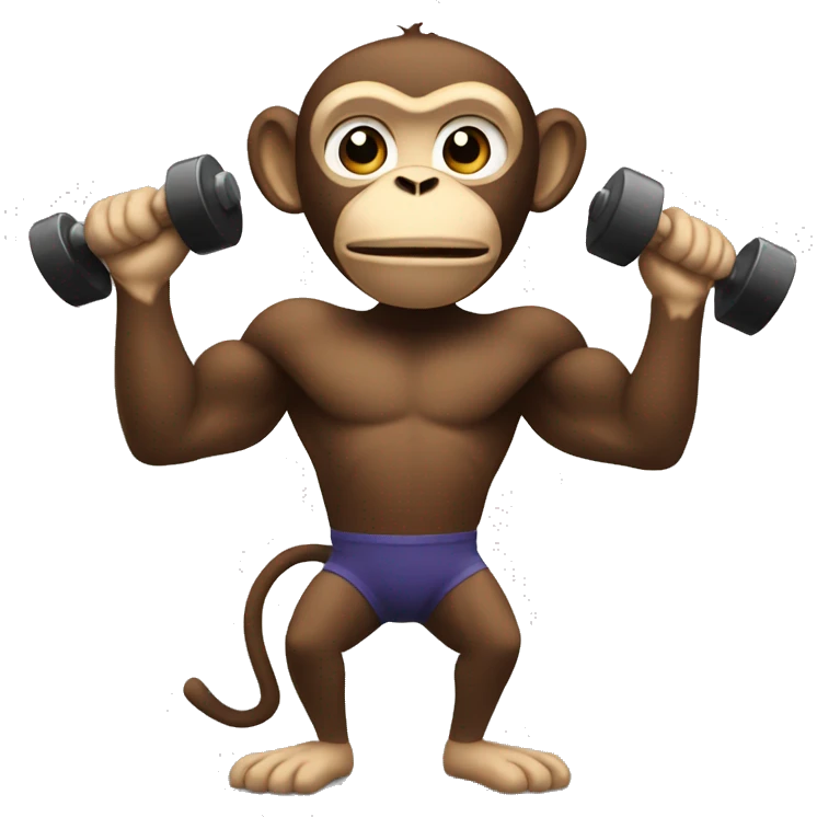 monkey lifting weights  emoji