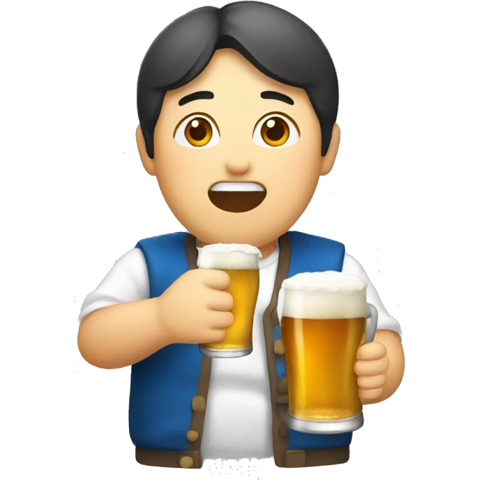 Korean drinking beer emoji
