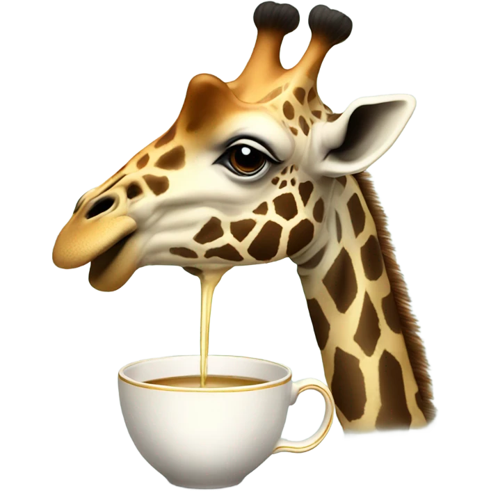 giraffe drinking teacup emoji