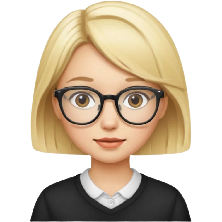 cute blonde girl with glasses emoji