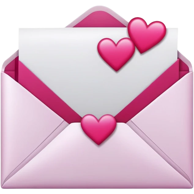 Romantic Red Pink Magenta White Silver Aesthetic Love Letter emoji