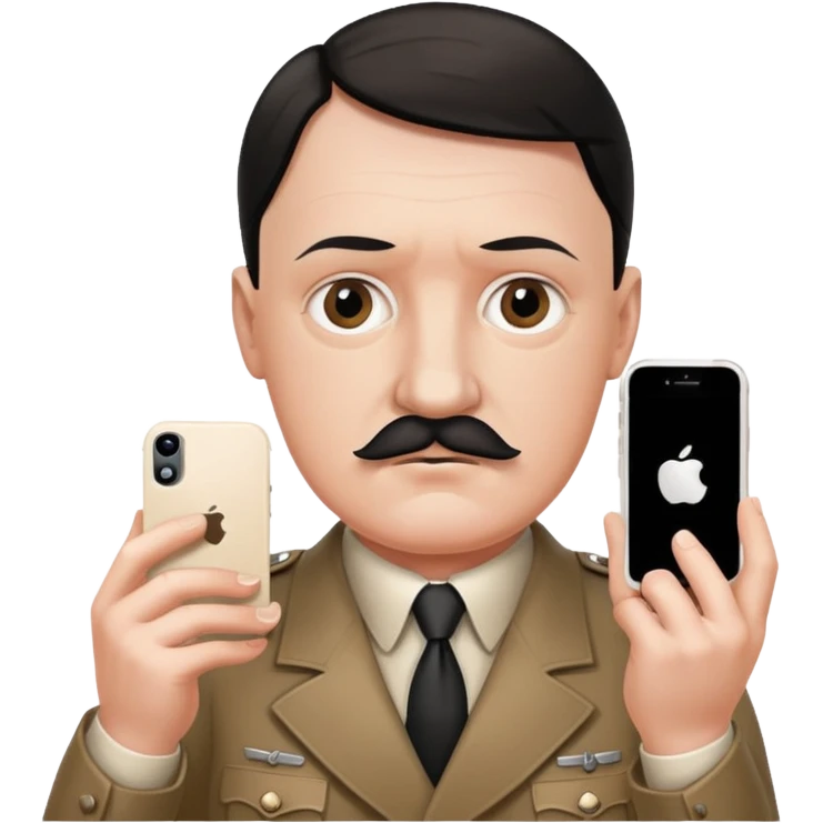 Hitler with an iPhone emoji