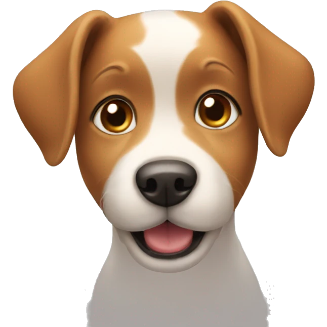 A cute little dog saying hi emoji
