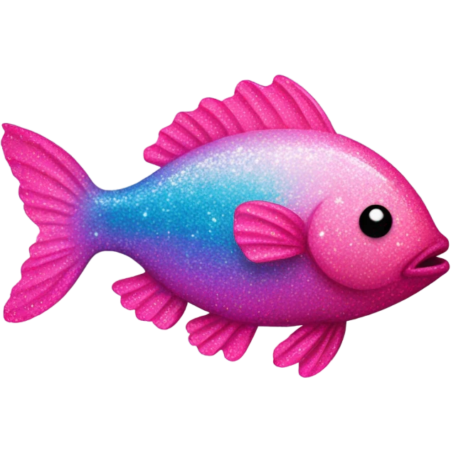 Pink ombre fish with glitter emoji