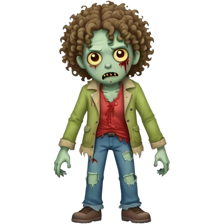 faça uma zombie de cabelo cacheado emoji