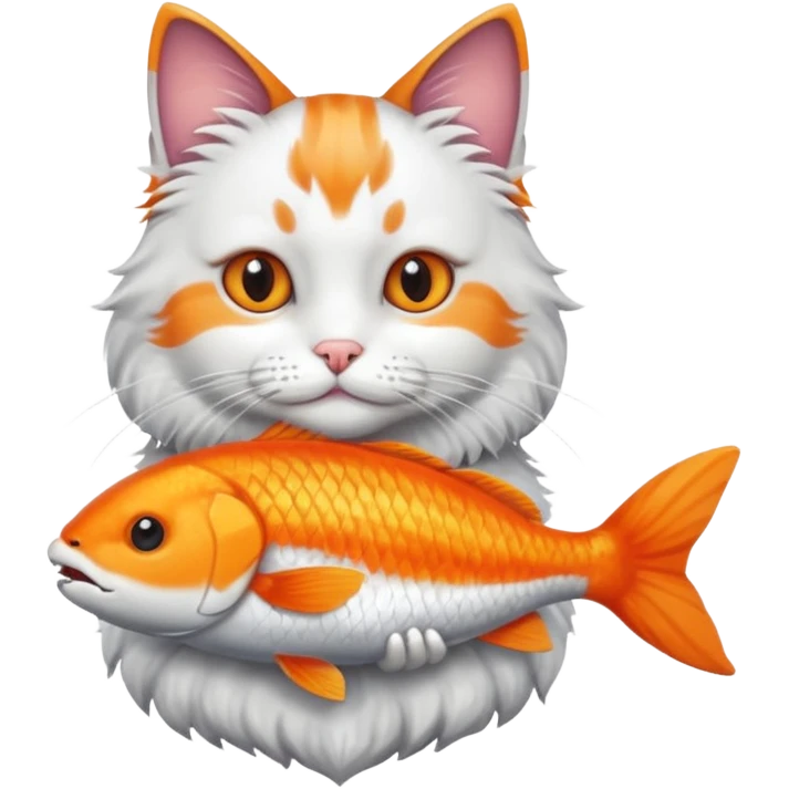 Cat holding fish emoji