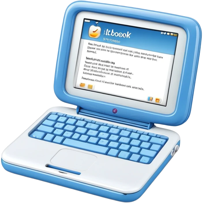 Apple M2453 iBook Y2K blue clamshell emoji