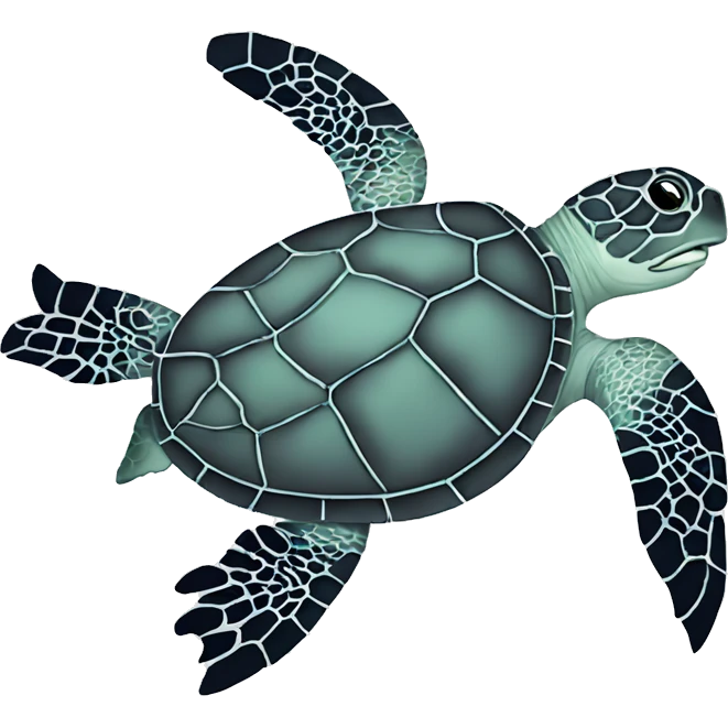 Sea turtle outline cute  emoji