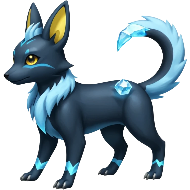 Manectric-Electrike-Amaura-Umbreon-Draco-Fakémon-hybrid-creature (full body), 4 legs emoji
