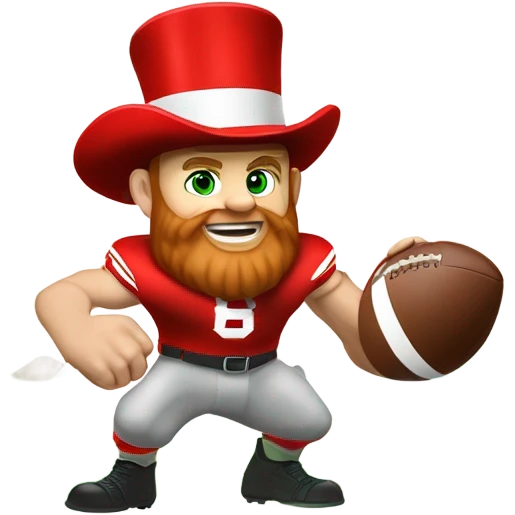 Ohio state football player punching a leprechaun  emoji