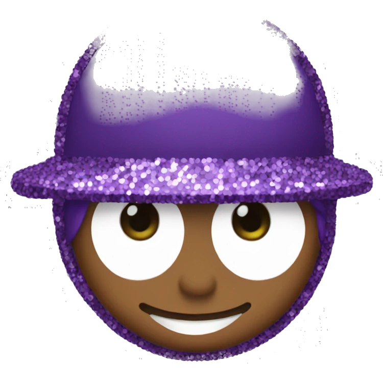 purple cap with sequins emoji
