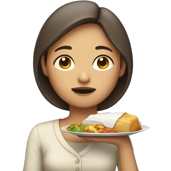 Sleepy woman with food emoji