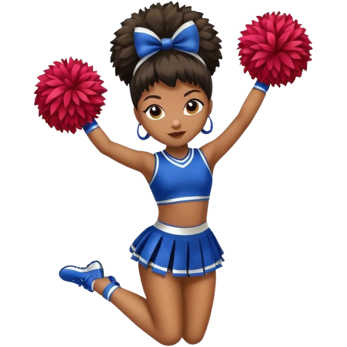 african american cheerleader pom pom emoji
