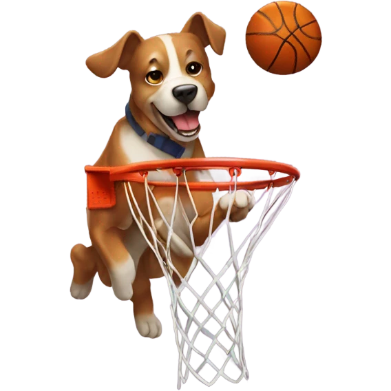 dog dunking basketball  emoji