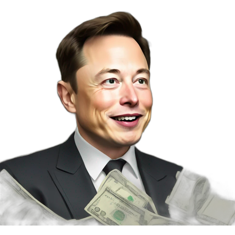 elon musk con dolares  emoji