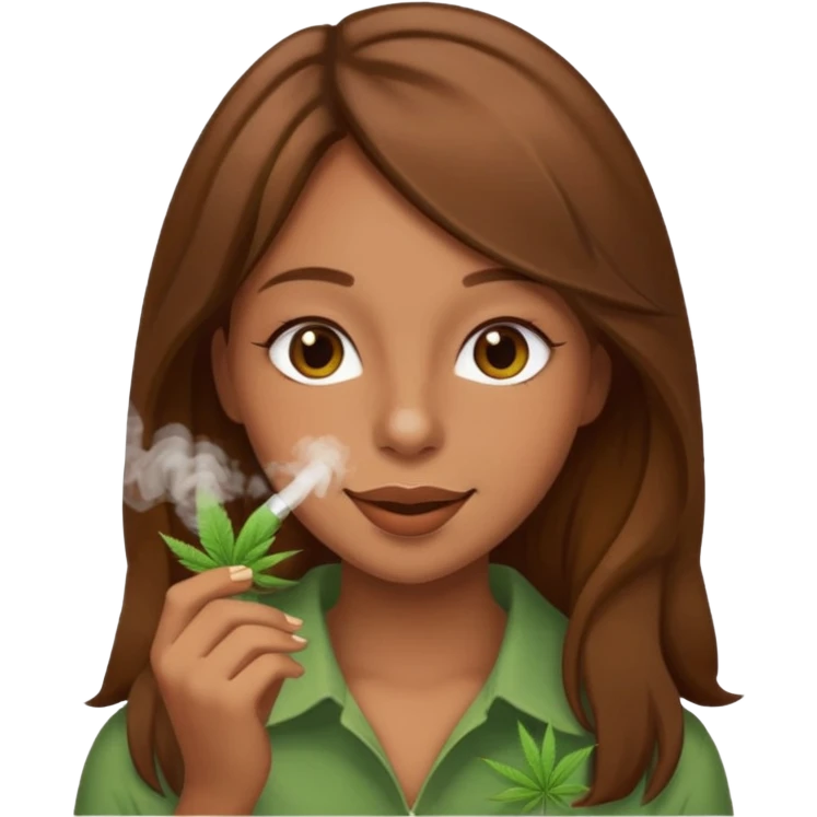 Girl happy smelling marijuana  emoji