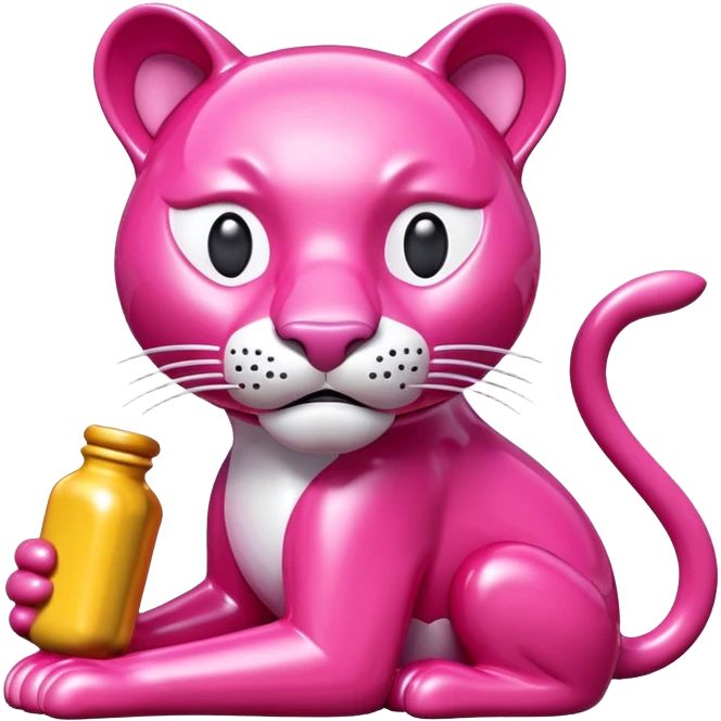 jeff koons style pink panther SPAM sculpture  emoji