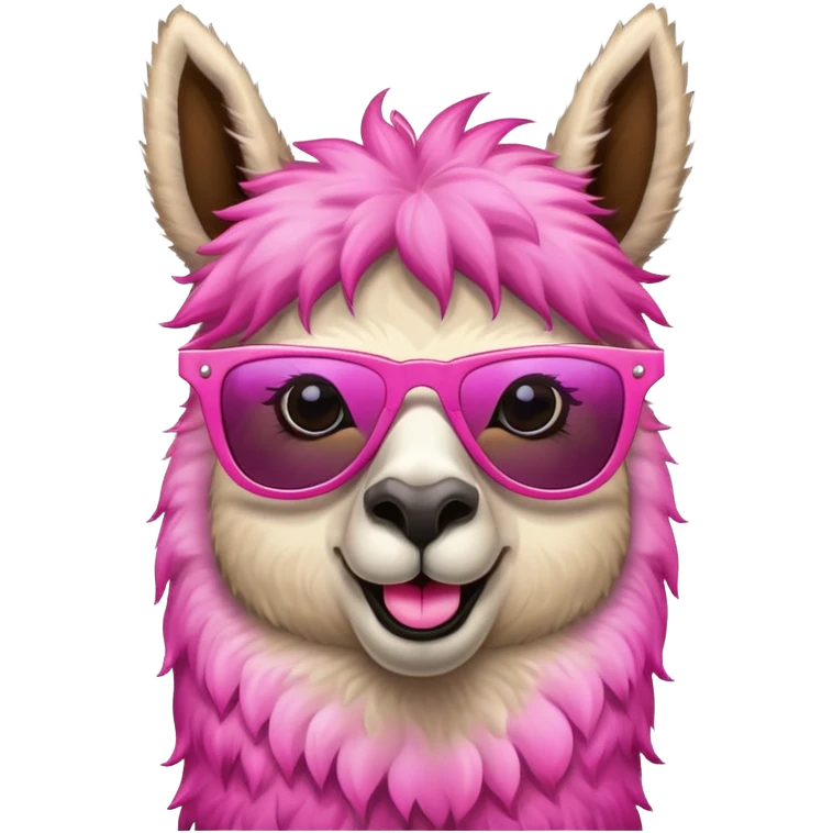 Sassy llama with pink sunglasses  emoji