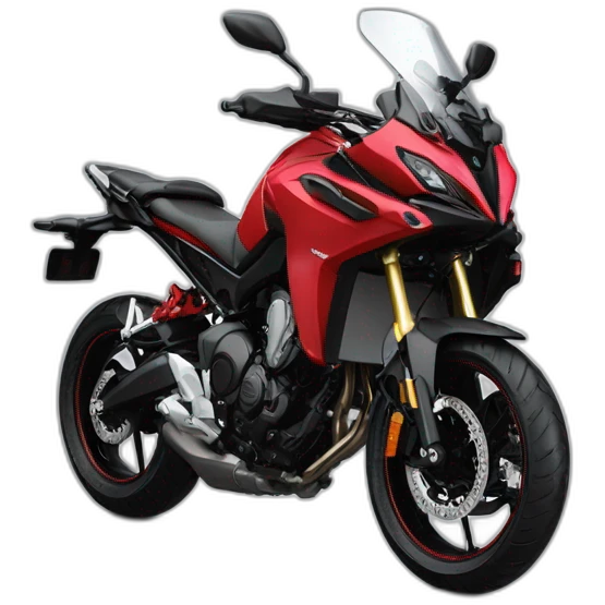 Yamaha tracer 9 GT 2021 Red with a rider on the leaning motorcycle roja emoji