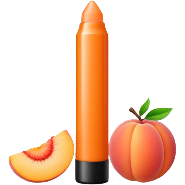 Peach-flavored, tubular lip balm emoji
