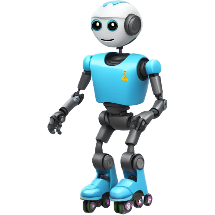 a robot teacher with roller blades emoji
