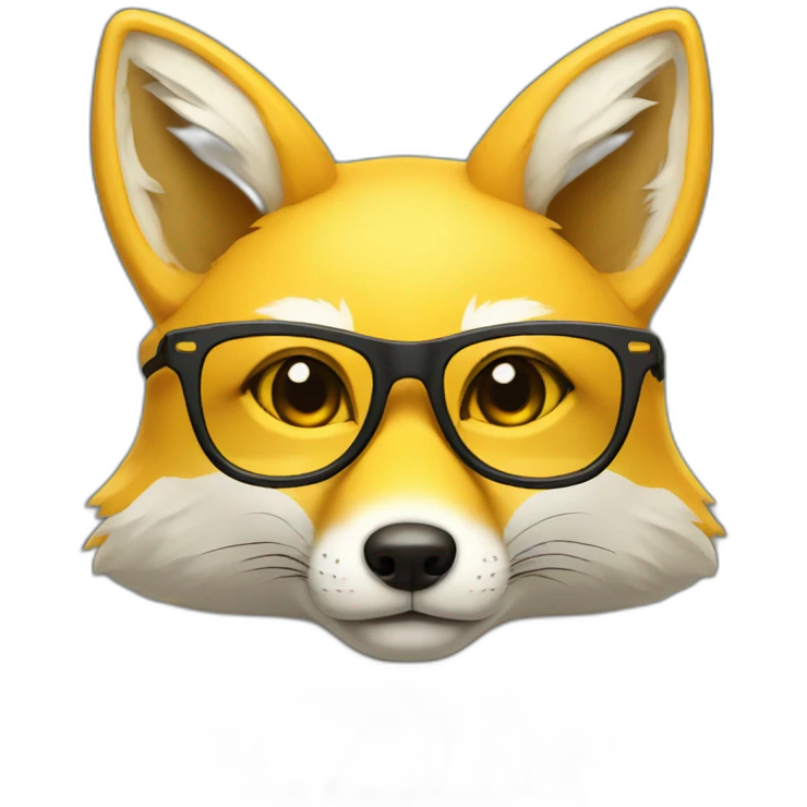 yellow fox with glasses emoji