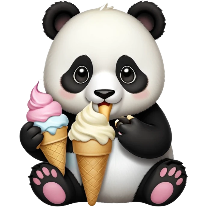 Panda eating ice cream emoji