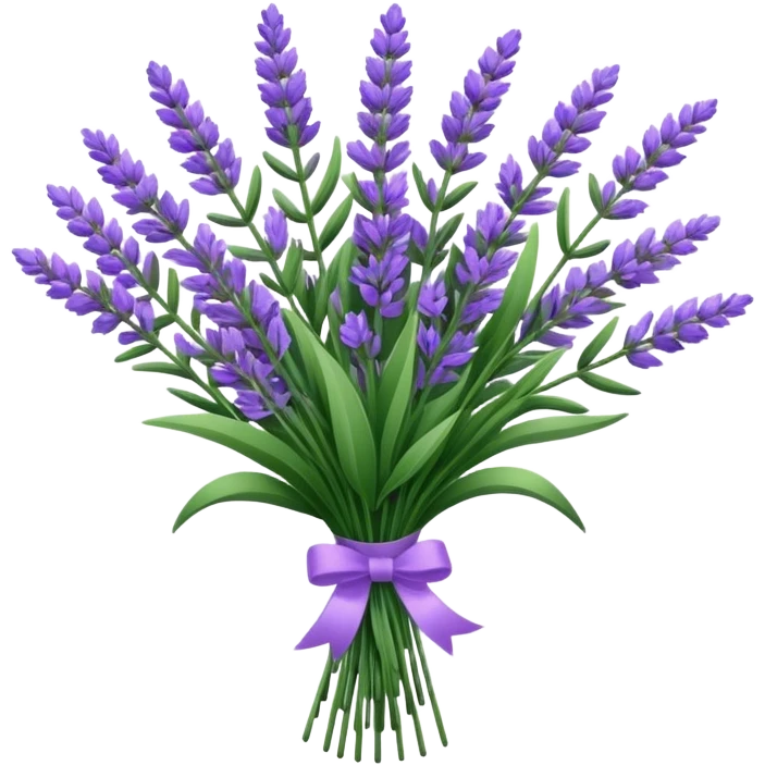 big bouquet Lavender, stem, leaf emoji