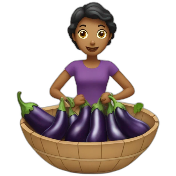 Jongleuse avec aubergines emoji