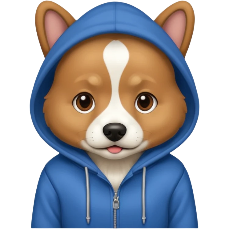 Dog wearing a hoodie  emoji