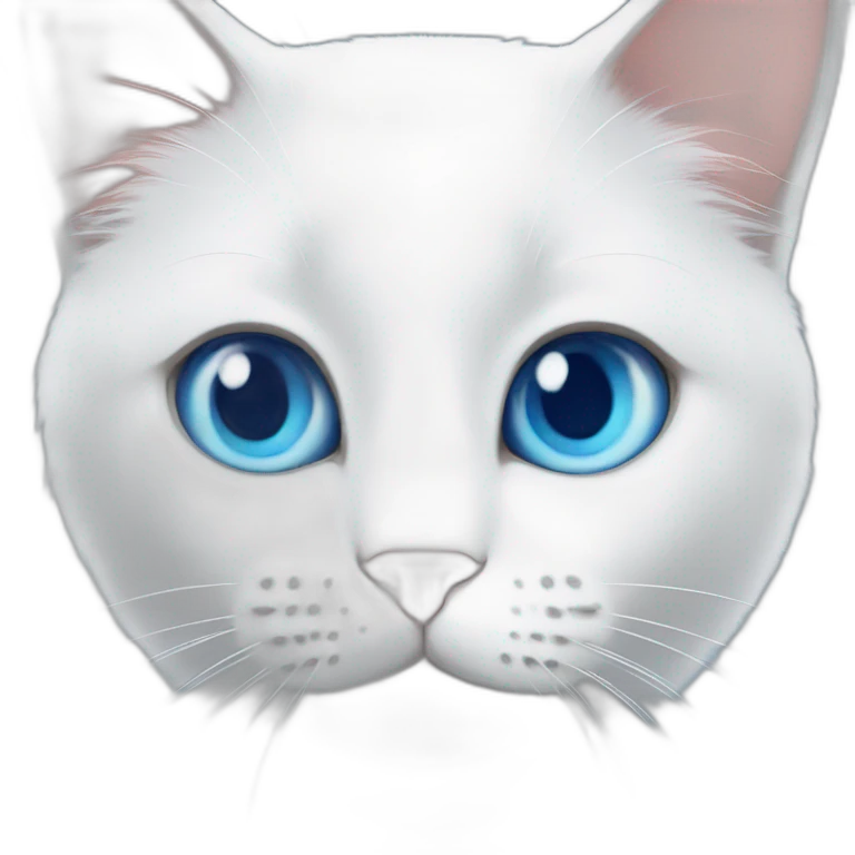 White cat with blue eyes have a party emoji