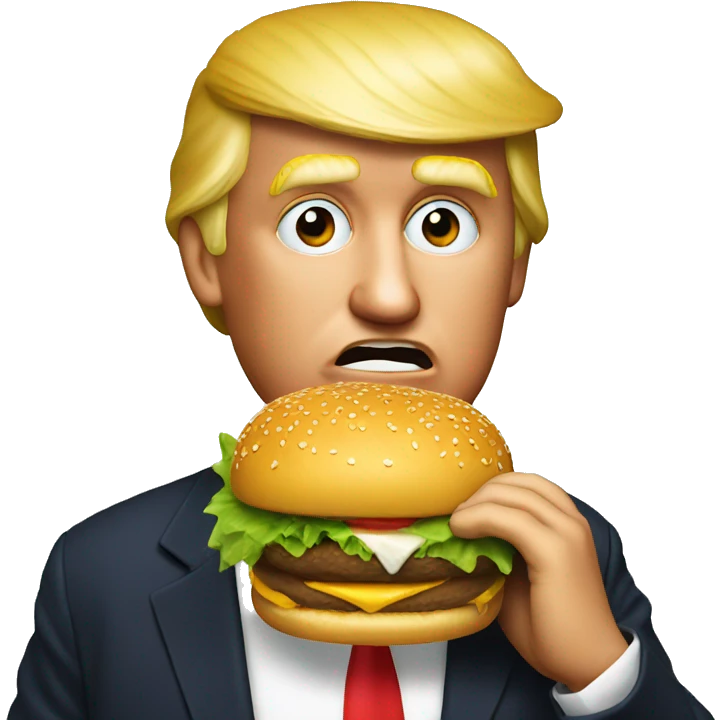 Trump eating a hamburger  emoji