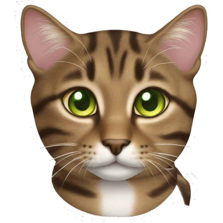 brown tabby cat green eyes  emoji