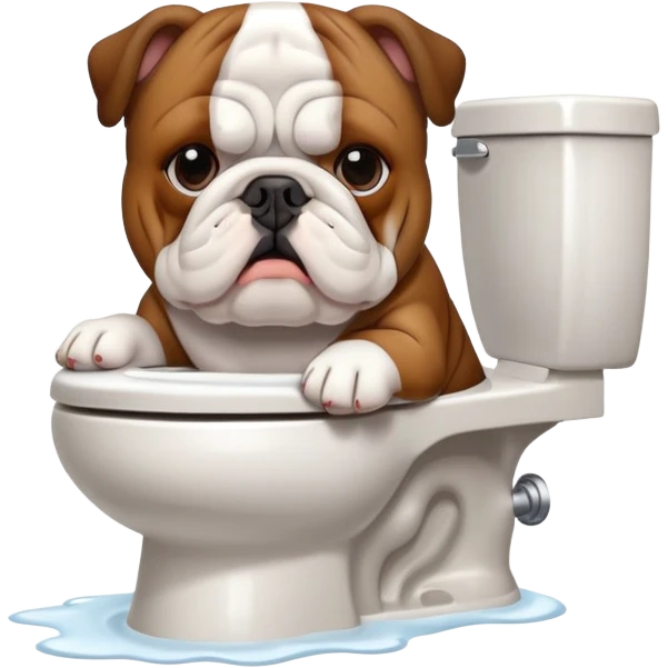 Bulldog on a toilet  emoji