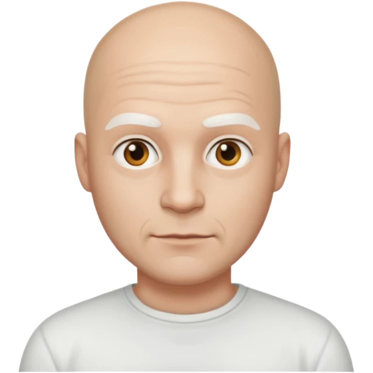 powder white skin bald man shirt emoji