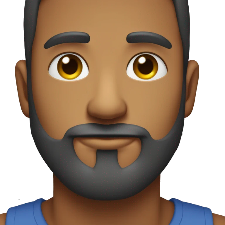 Homem careca de barba grisalhas olhos fleumático sorrindo emoji