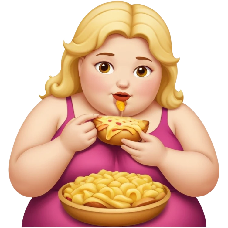 Fat lady eating emoji