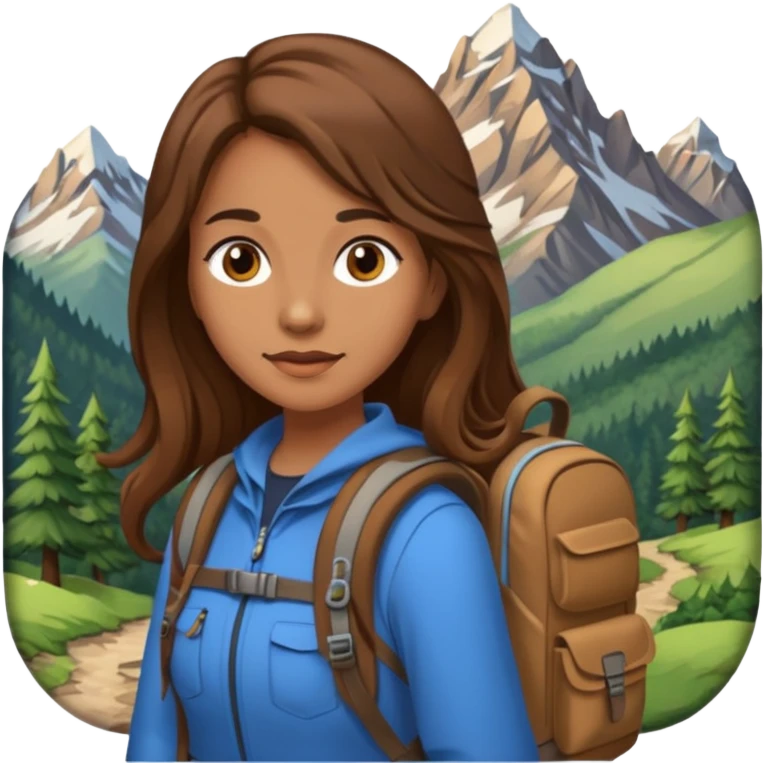 backpacked mountain wanderer woman emoji