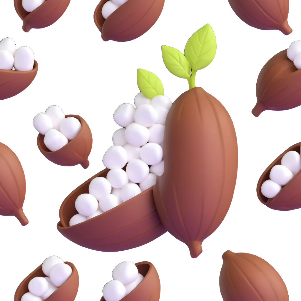 cacao pod with marshmallows emoji