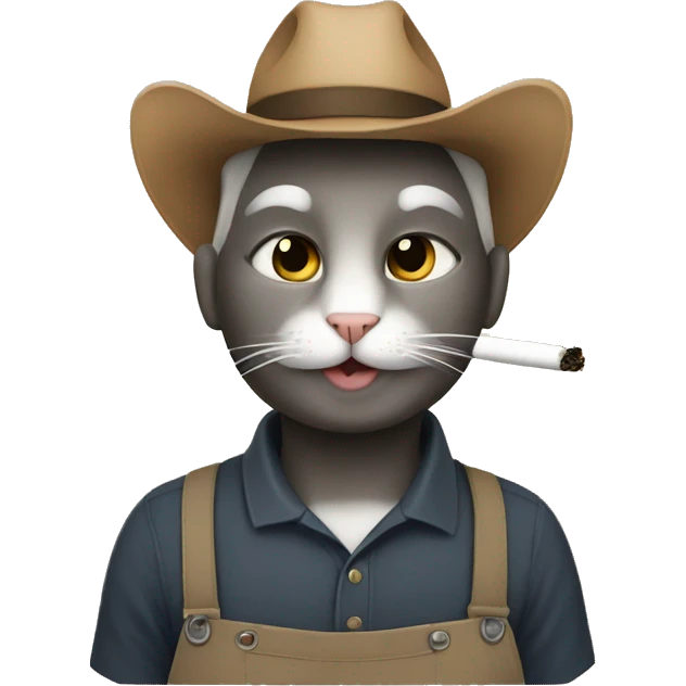 smoking cat farmer emoji