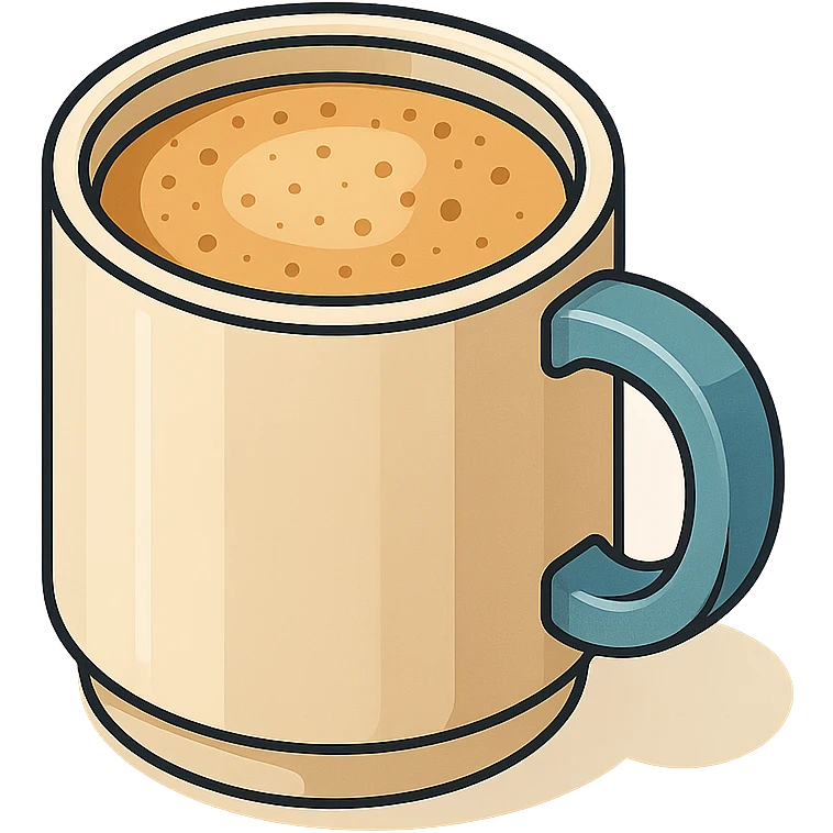 isometric view of a coffee mug with foam, detailed drawing, detailed shadows and highlights, clean contours, soft lighting, transparent background emoji
