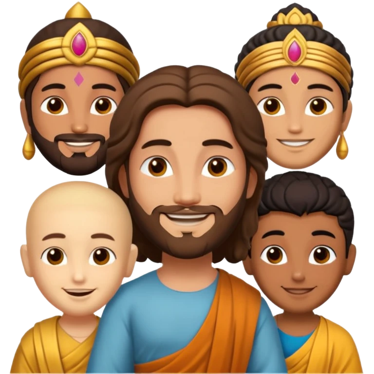 create an emoji of Jesus Budha and Krishna together emoji