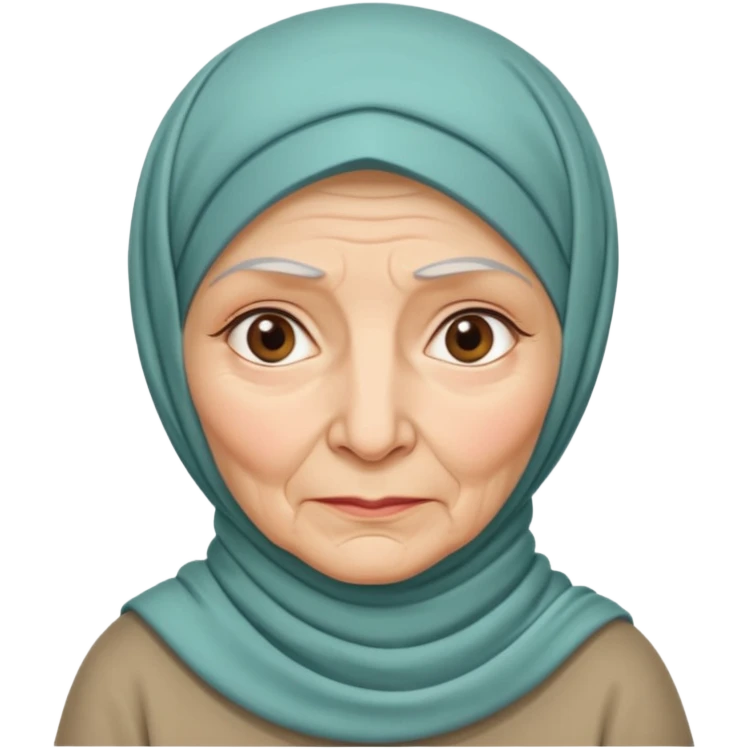old woman with hijab neutral face white emoji