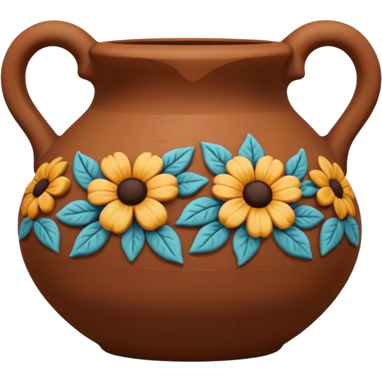 clay pottery with motive emoji