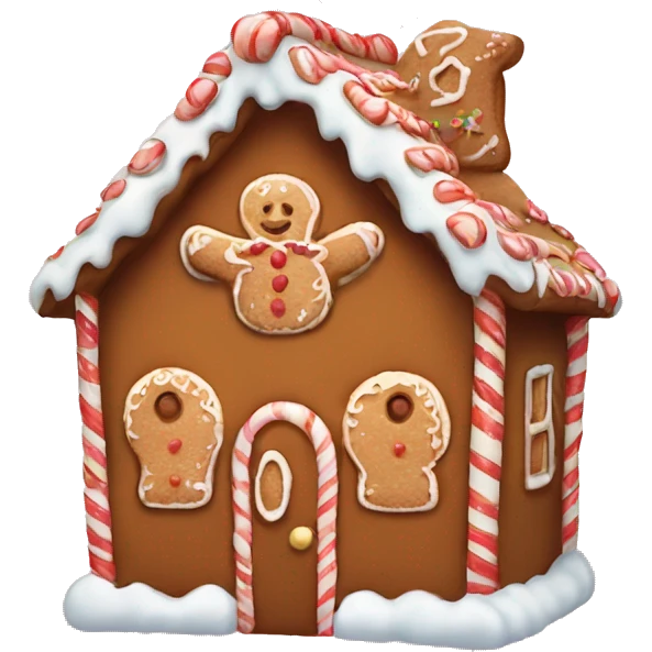Cute Gingerbread house emoji