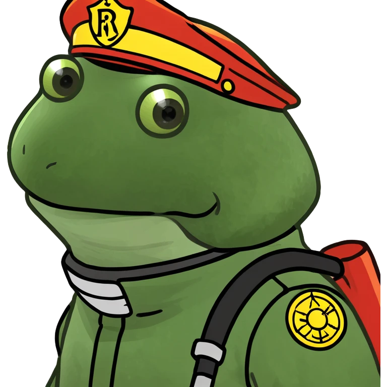 bufo in a fire fighter suit emoji