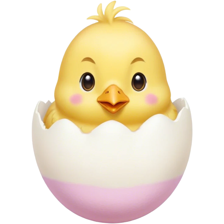 pastel colored chick in egg emoji