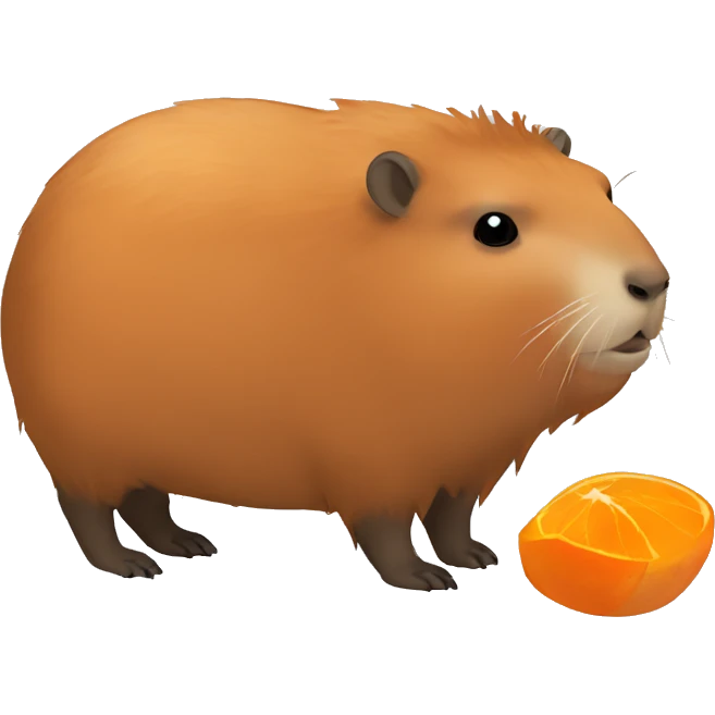 Capybara with orage emoji