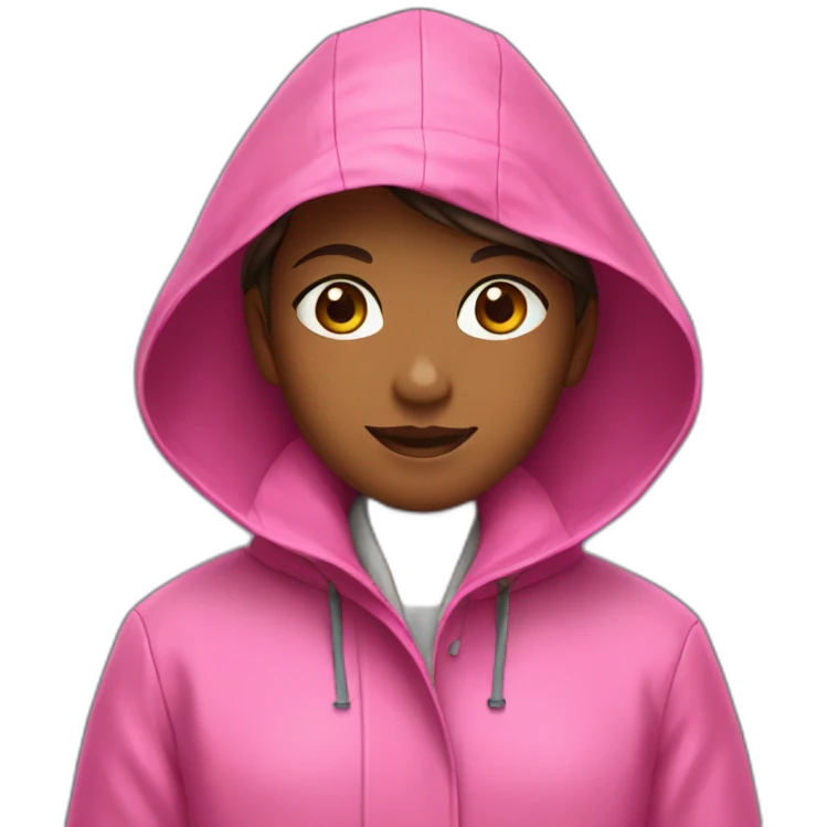 Girl with a pink raincoat emoji