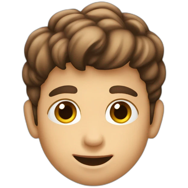 niño pelo claro con cabra café emoji